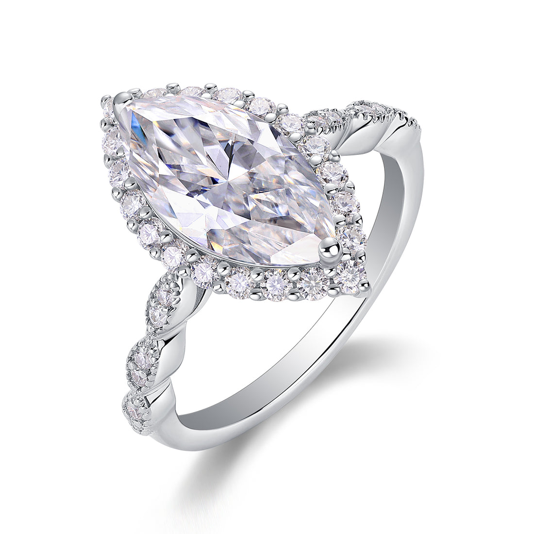 1Starlight Craze - A Fashionable Diamond Jewelry Piece Set With Moissanite S925 Sterling Silver And Platinum Diamond Ring Prohibit Tk Sales