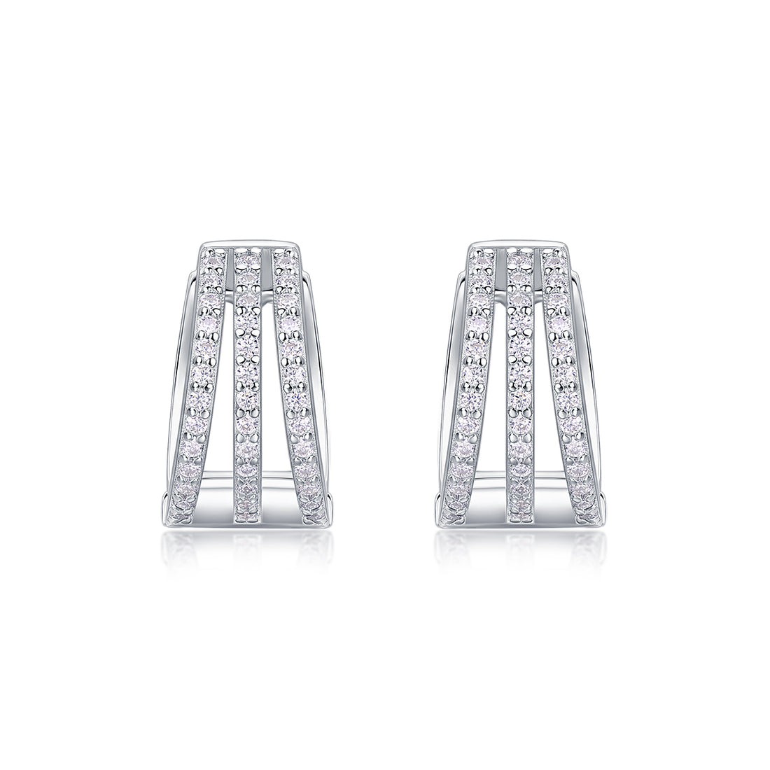 1Human March Luxury Fashion Diamond Earrings Stud Inlaid With Mosan Diamond Silver Jewelry Prohibit Tk Sales
