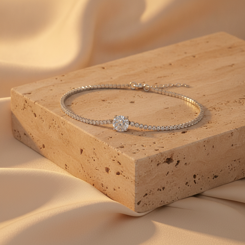 The Aurore Tennis Bracelet, Sterling Silver