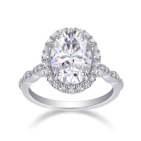 1Bright Moon - A Fashionable Diamond Jewelry Piece Set With Moissanite S925 Sterling Silver And Platinum-plated Diamond Ring Prohibit Tk Sales