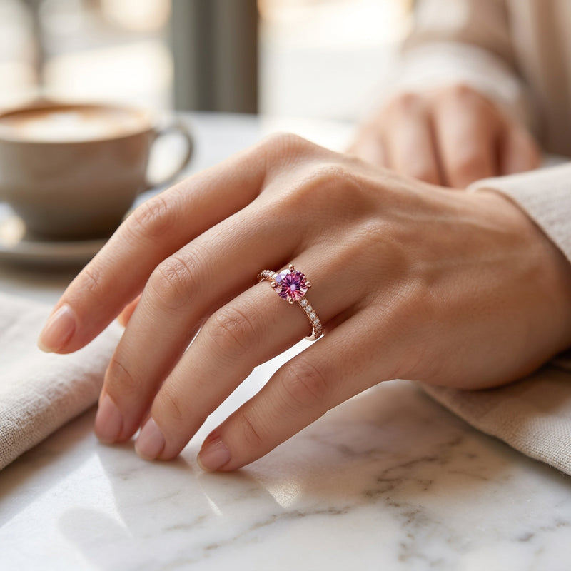 Camille Round Moissanite Ring