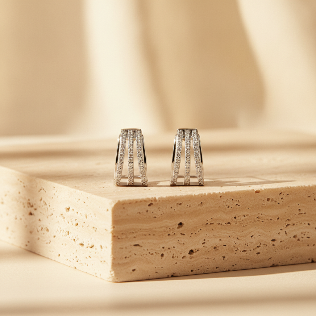 The Marlowe Stud Earrings, Sterling Silver