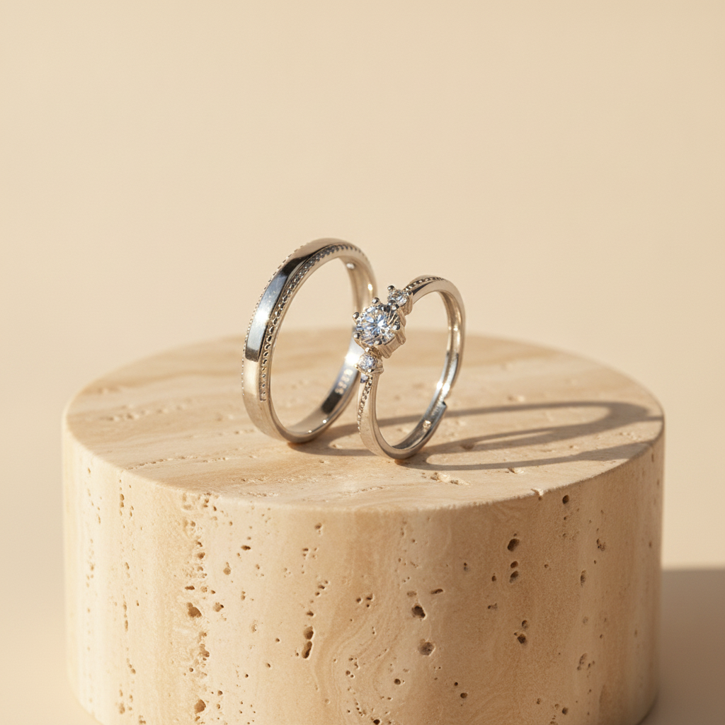 The Coeur Couple Rings, Sterling Silver