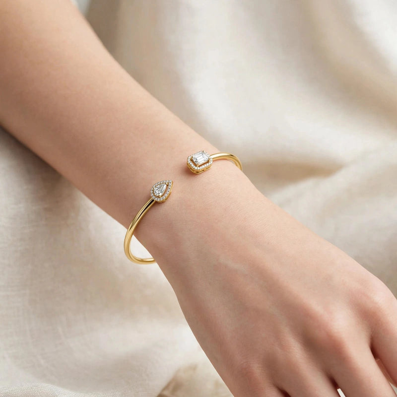 Delphine Cuff Moissanite Bangle