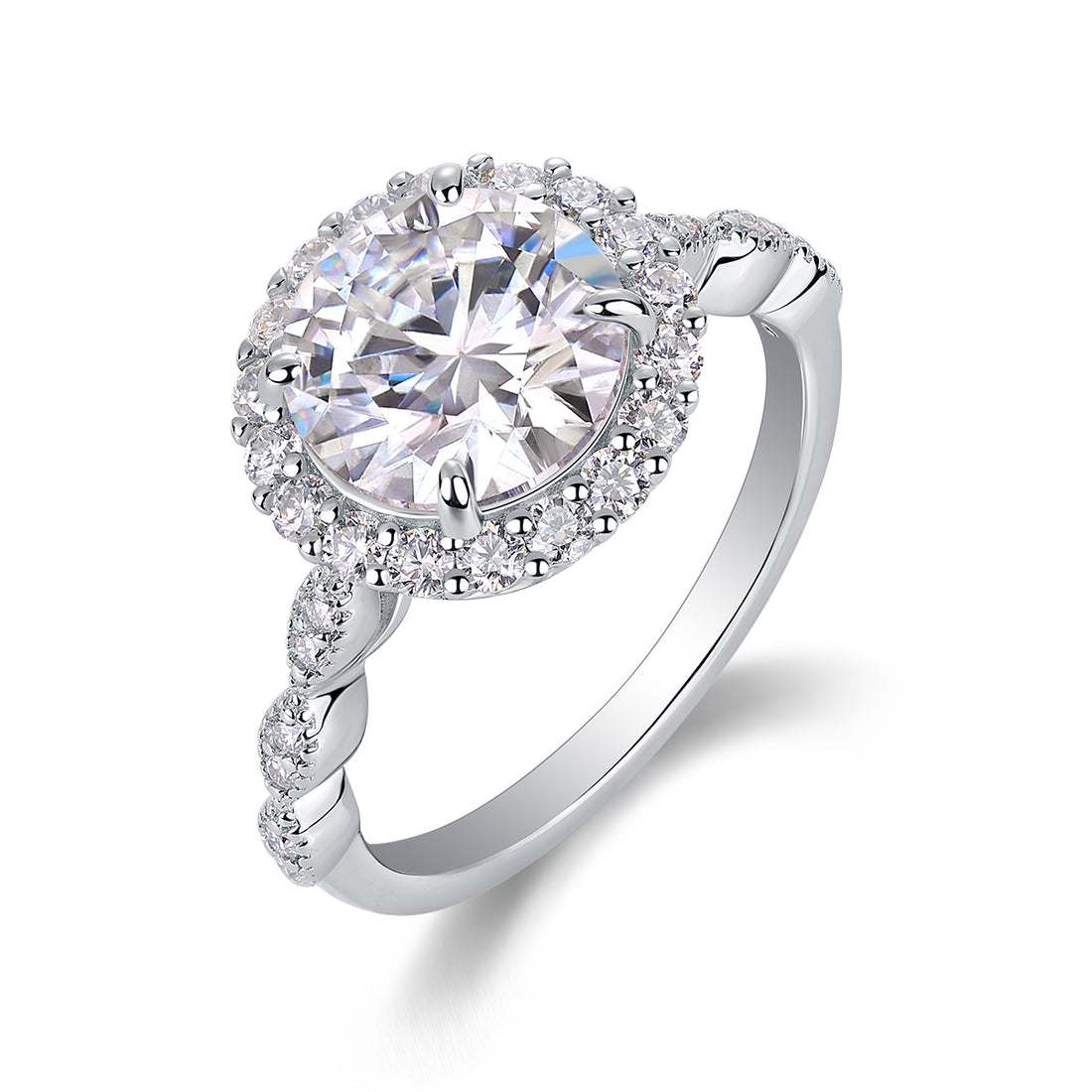 1Starlight Shining - A Fashionable Jewelry Ring Set With 3-carat Moissanite S925 Sterling Silver And Platinum-plated Diamond Prohibit Tk Sales