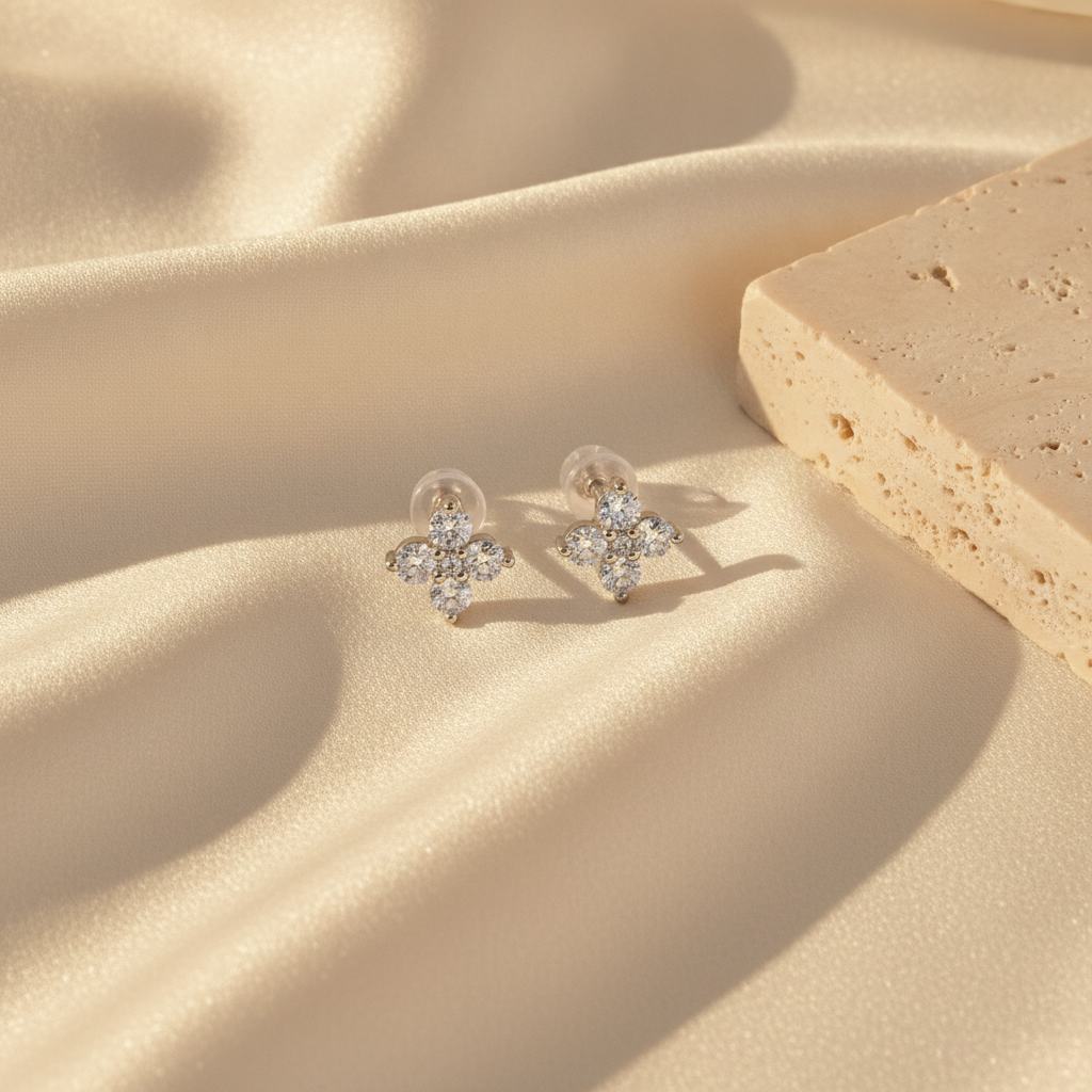 The Amelie Stud Earrings, Sterling Silver