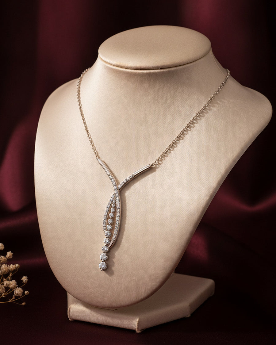 The Ilsa Crossover Pendant, Moissanite — Clariva