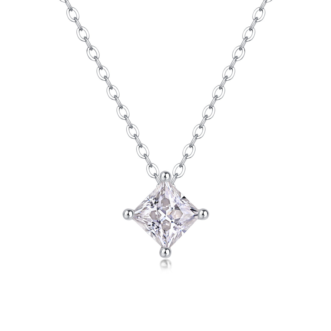1Stay Together - A Fashionable And Luxurious Diamond Jewelry Pendant Set With Square Moissanite S925 Sterling Silver. Prohibit Tk Sales