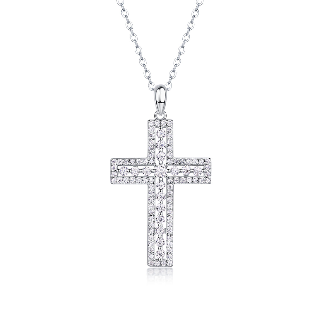 1Shelter - Fashionable Jewelry Pendant Set With Moissanite S925 Sterling Silver And Platinum-plated Cross Diamond, Moissanite Silver Jewelry Prohibit Tk Sales