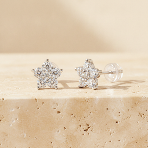 The Fleur Stud Earrings, Sterling Silver