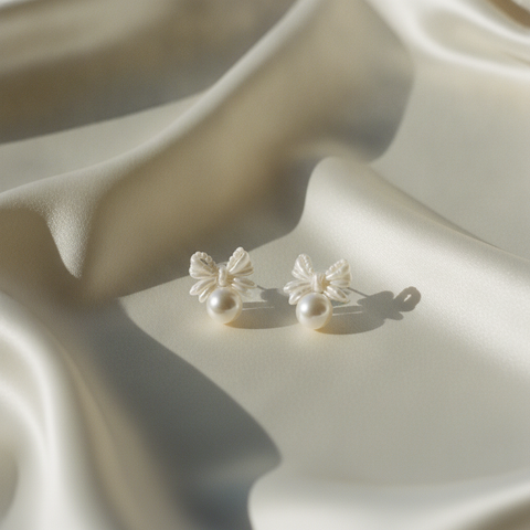 The Clara Pearl Bow Earrings