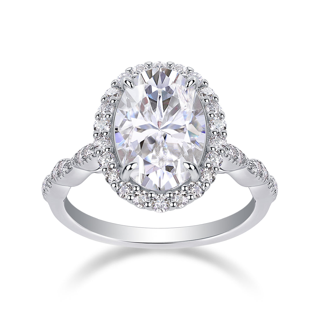 1Bright Moon - A Fashionable Diamond Jewelry Piece Set With Moissanite S925 Sterling Silver And Platinum-plated Diamond Ring Prohibit Tk Sales