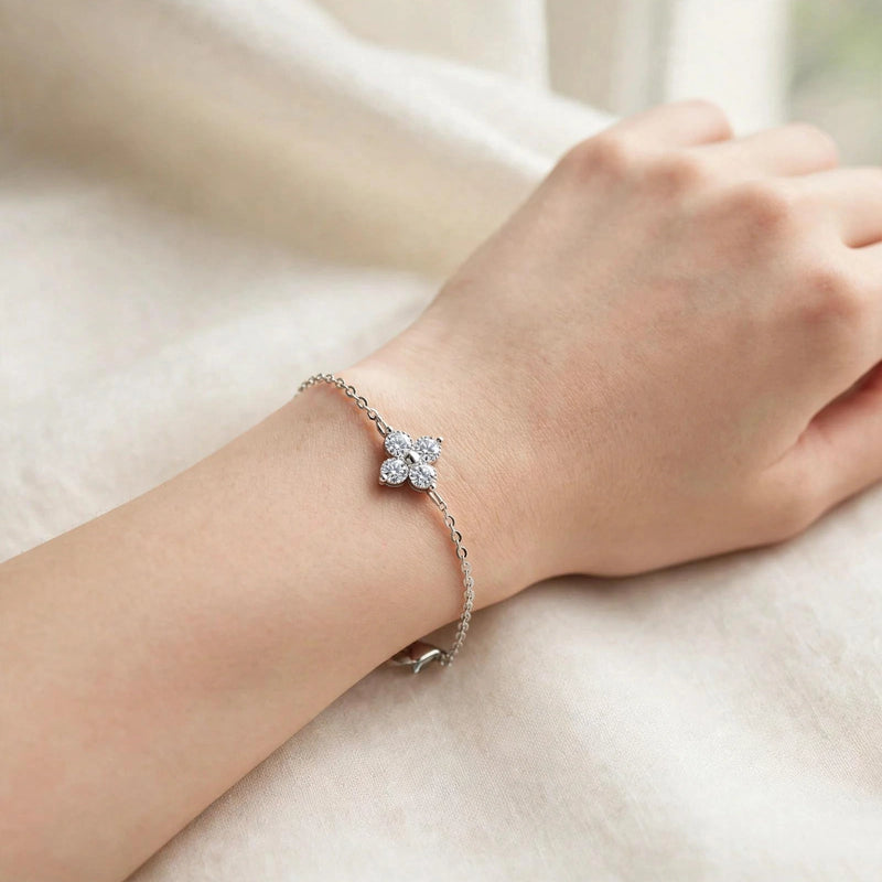 Amelie Four Leaf Moissanite Bracelet