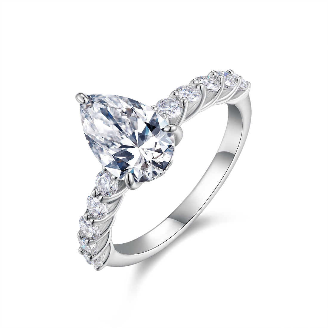 1Moonlight Water Drop - A Fashionable Diamond Jewelry Piece Set With Moissanite S925 Sterling Silver And Platinum Diamond Ring Prohibit Tk Sales