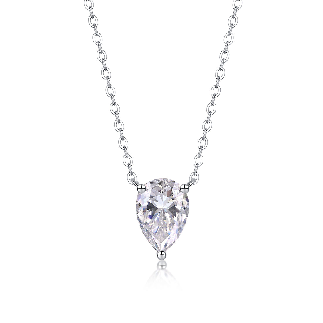 1Water Drop - Fashionable Jewelry Pendant Set With Moissanite S925 Sterling Silver And Platinum-plated Diamond, Moissanite Silver Jewelry Prohibit Tk Sales