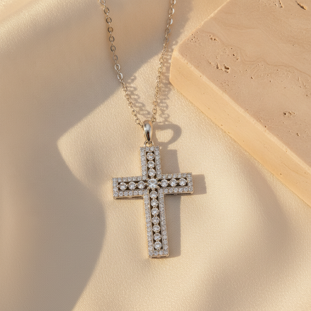 The Sanctuary Cross Pendant, Sterling Silver