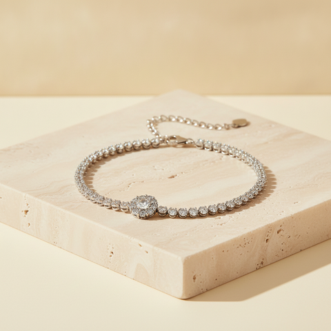 The Azalea Tennis Bracelet, Sterling Silver