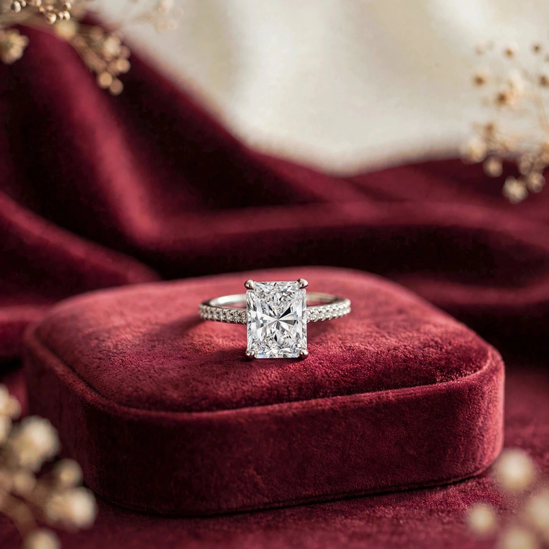 Maelle Radiant Moissanite Ring